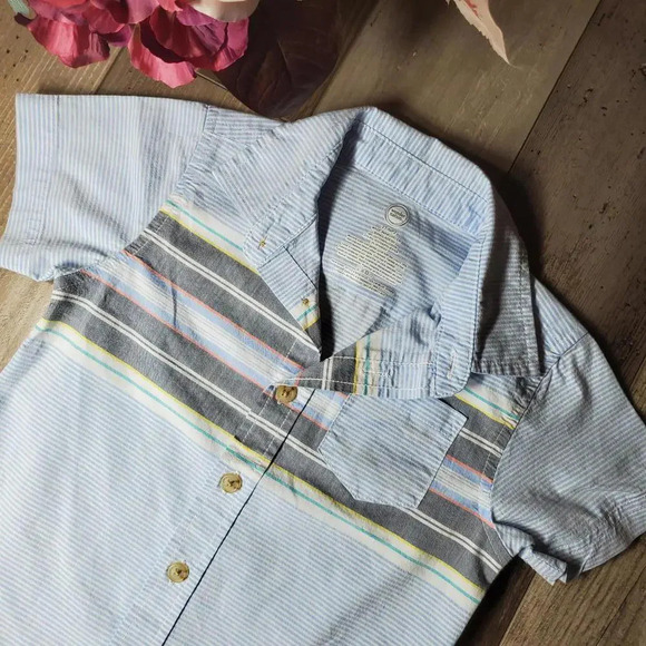 Wonder Nation Short Sleeve Woven Button Down Shirt Toddler Boys Size 2T - Picture 3 of 7